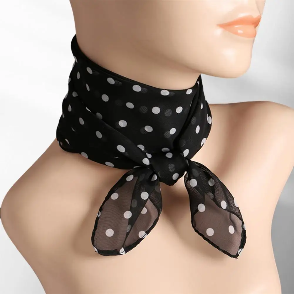 Summer Chiffon Scarf Square Women Foulard Dot Bandana Shawls And Wraps Fashion Neckerchief Lady Office Hair Neck Square Scarves