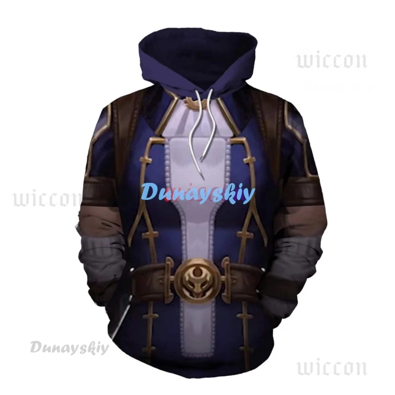 Arcane Hoodie LoL Vi Cosplay Hoodie 3D Printed Hooded Hoodies Sweatshirt Men Women 3D League of Legends Jinx Cosplay Costume