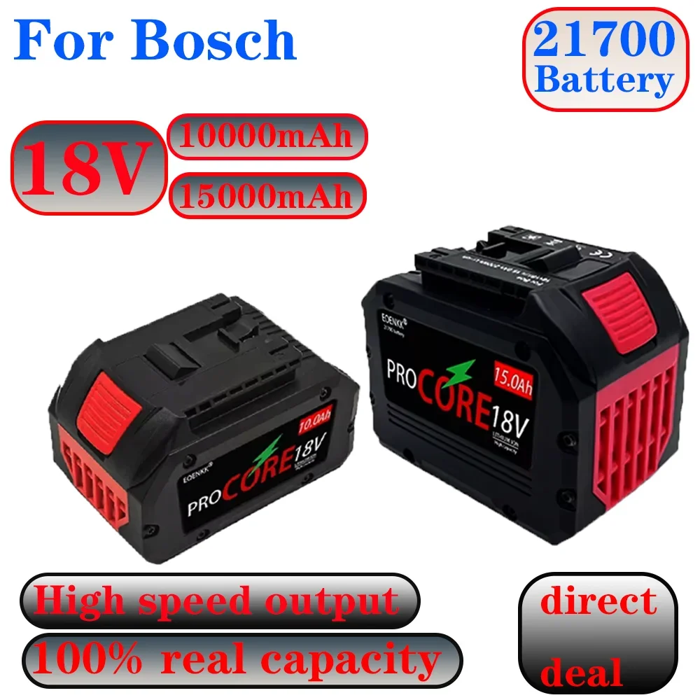 For Bosch 18V 10AH 15AH Professional System Cordless Tool BAT609 BAT618 GBA18V8 21700 Battery 18V ProCORE Replacement Battery