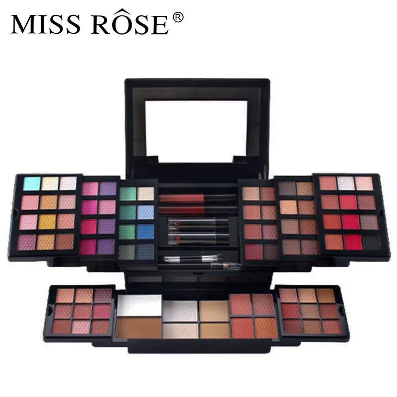 MISS ROSE Makeup Set Box Professional Full Kit Glitter Eye Shadow Palette Powder Blush Eyeliner Foundation Cosmetic Gifts Women