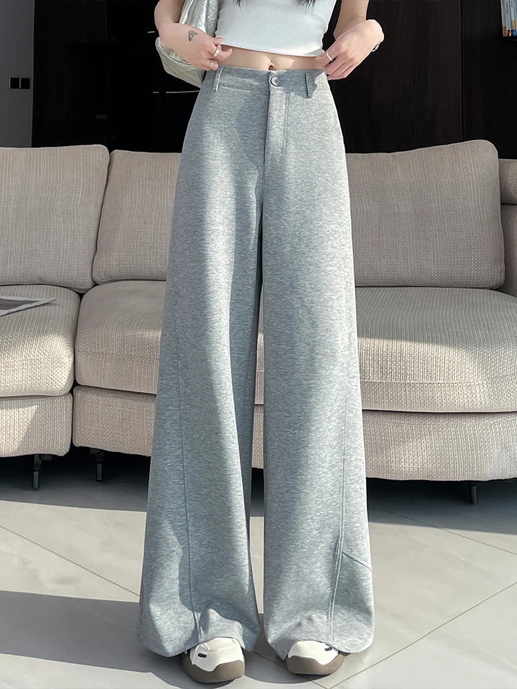 

American Retro ey Sports Sweatpants Women's Spring Summer New Sle High Waist Drape Loose Slim Straight Leg Pants