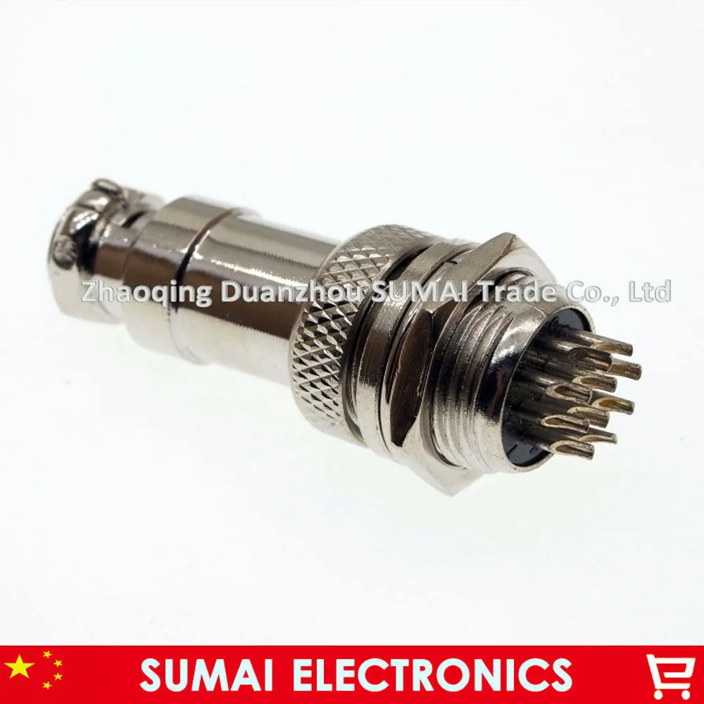 10 Pin 16mm Male & Female Wire Panel Connector kit GX16 10P Socket+Plug for aviation,computer ect. ,circular connector