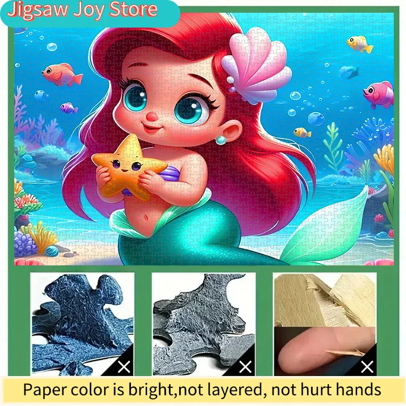 لغز ورقي رائج البيع بتصميم حورية البحر اللطيفة للعب تحت الماء، مصنوع من ورق أبيض سميك ومتين، مع علبة تغليف أنيقة، شكل مستطيل