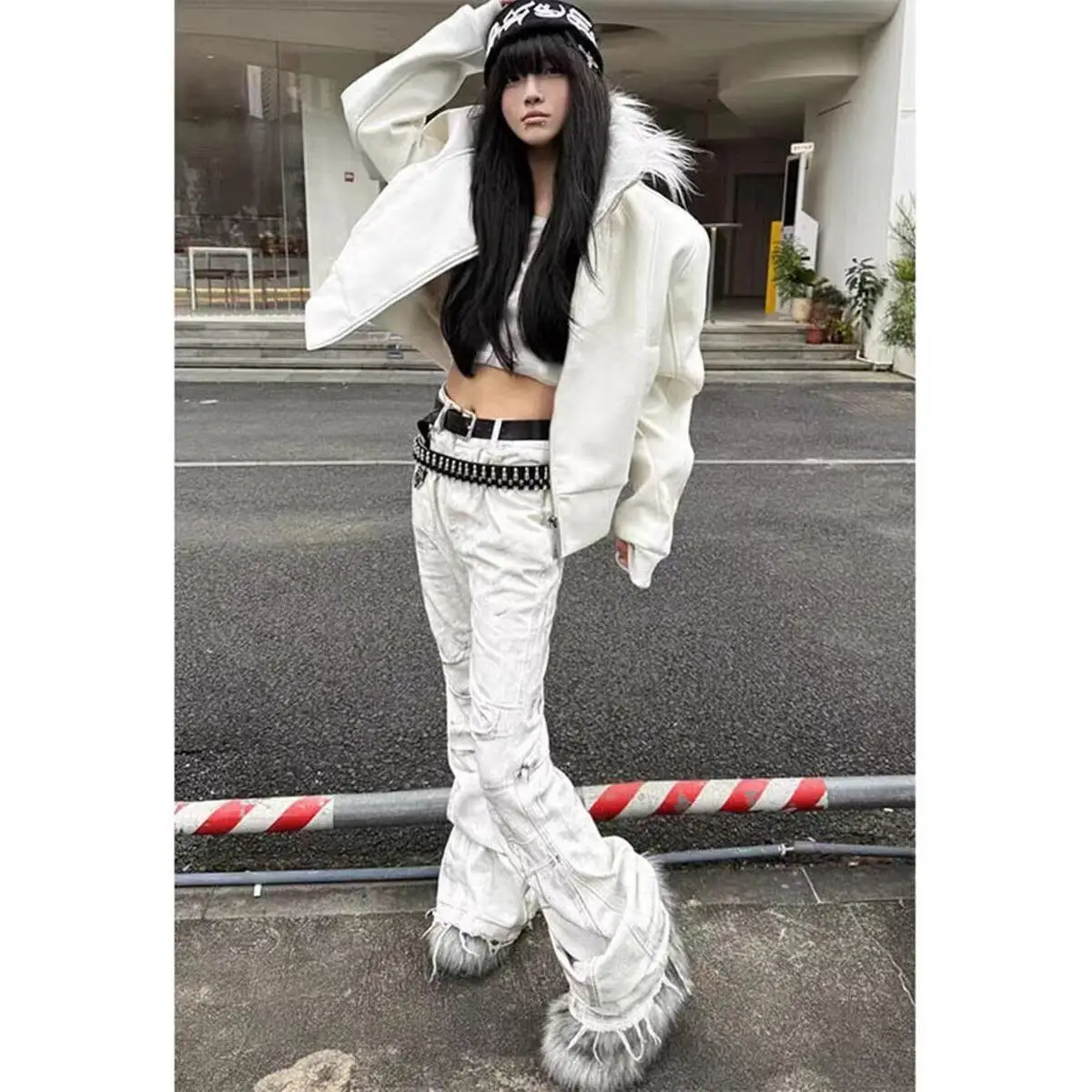 Premium Distressed Retro American High Street Jeans for Men and Women, Loose Slim Straight Casual Wear Youthful Floor-Length