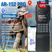 BAOFENG AR-152 PRO GPS Walkie Talkie Bluetooth Programming 10W Multi-Band AM FM 12000mAh High Power Tactial Two Way Ham Radio