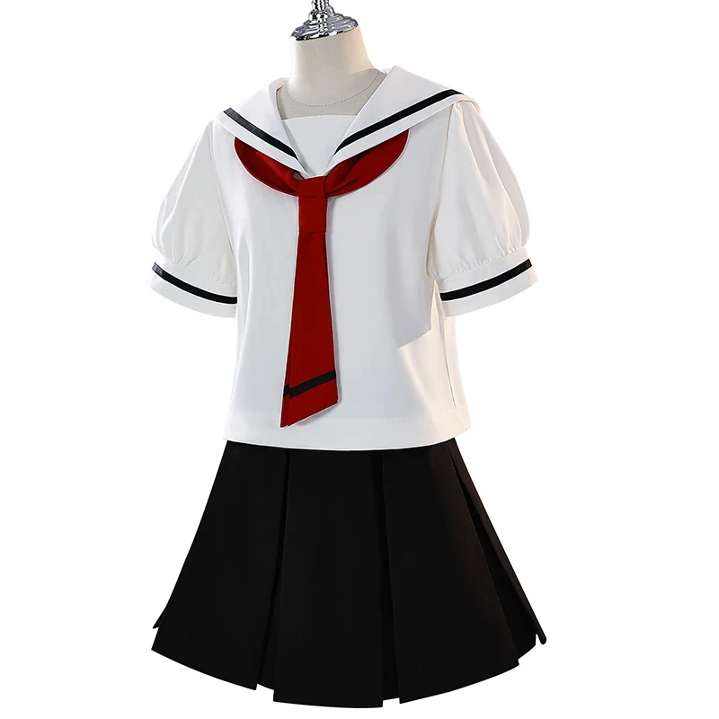 

Cardcaptor Sakura Cosplay KINOMOTO SAKURA Cosplay Costume Wig White Sailor Suit School Uniform Role Playing Outfit
