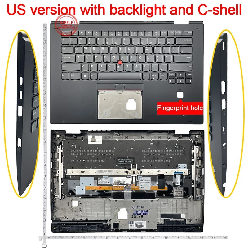 

US Backlit Laptop Keyboard For Lenovo Thinkpad X1 Yoga 2nd Gen 2 2017 X1 Yoga 3rd Gen 3 2018 3ND TP00076D Palmrest Cover