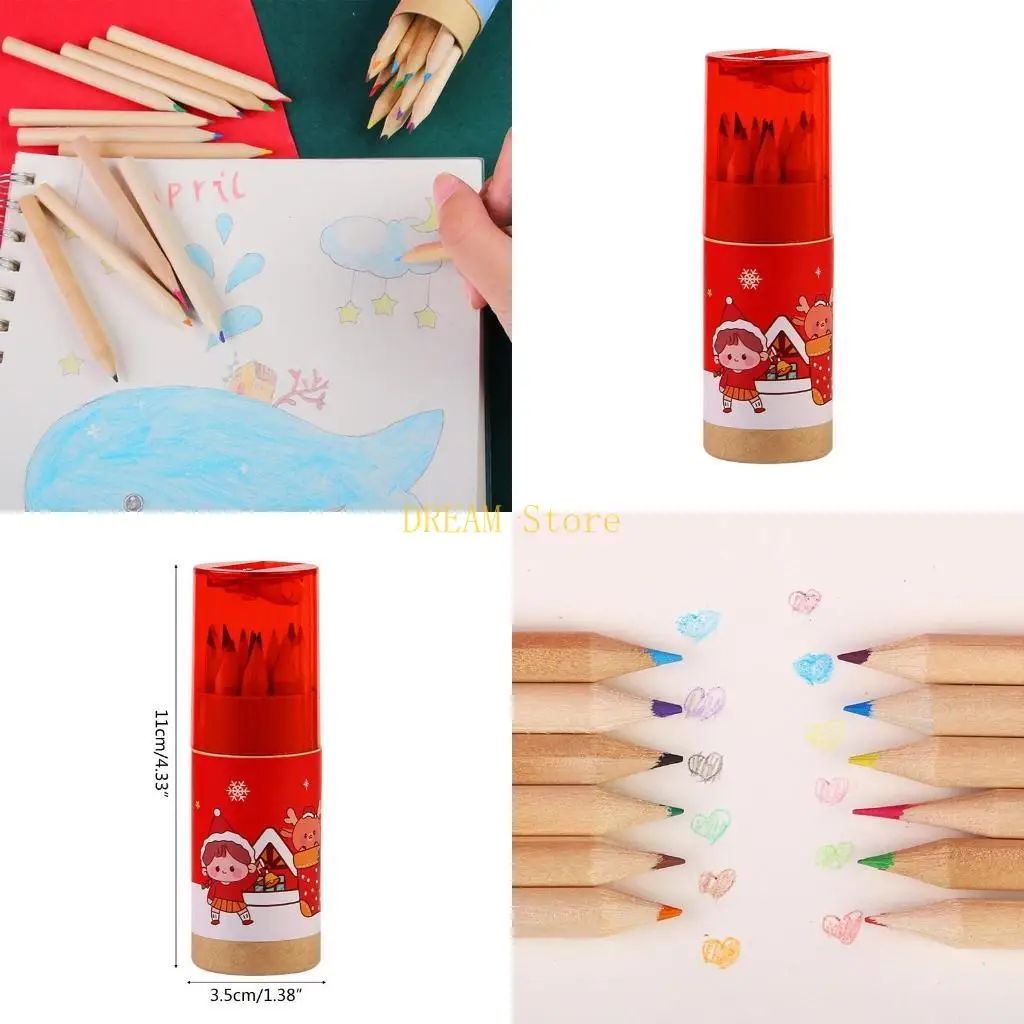 

12 Colors High-graded Colored Pencils Coloring Pencils Christmas Party for Kids Students Art Drawing Card Making best sale