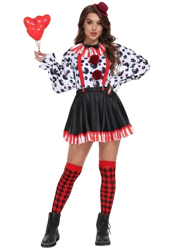 

SXL Clown COS Costume Halloween Stage Performance Women's Traditional Chinese Ethnic Clothing Fashionable Autumn Season Outfit