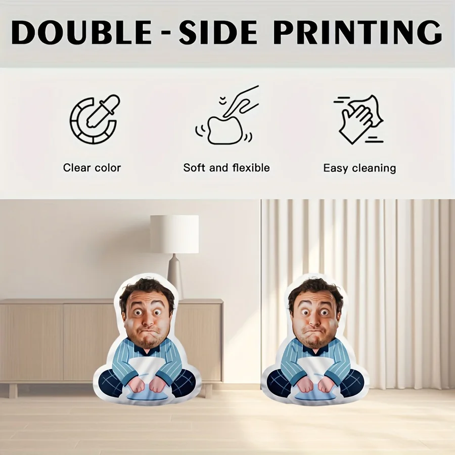 Customized cushions, personalized facial plush pillows, perfect gifts for both men and women, machine washable and realistic 3D