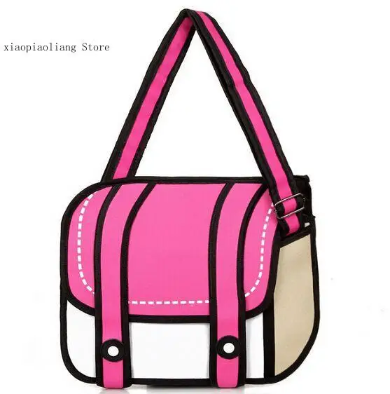 New Fashion 2D Bag Novelty Back To School Bag 3D Drawing Cartoon Paper Comic Tote Bag Ladies Shoulder Bag