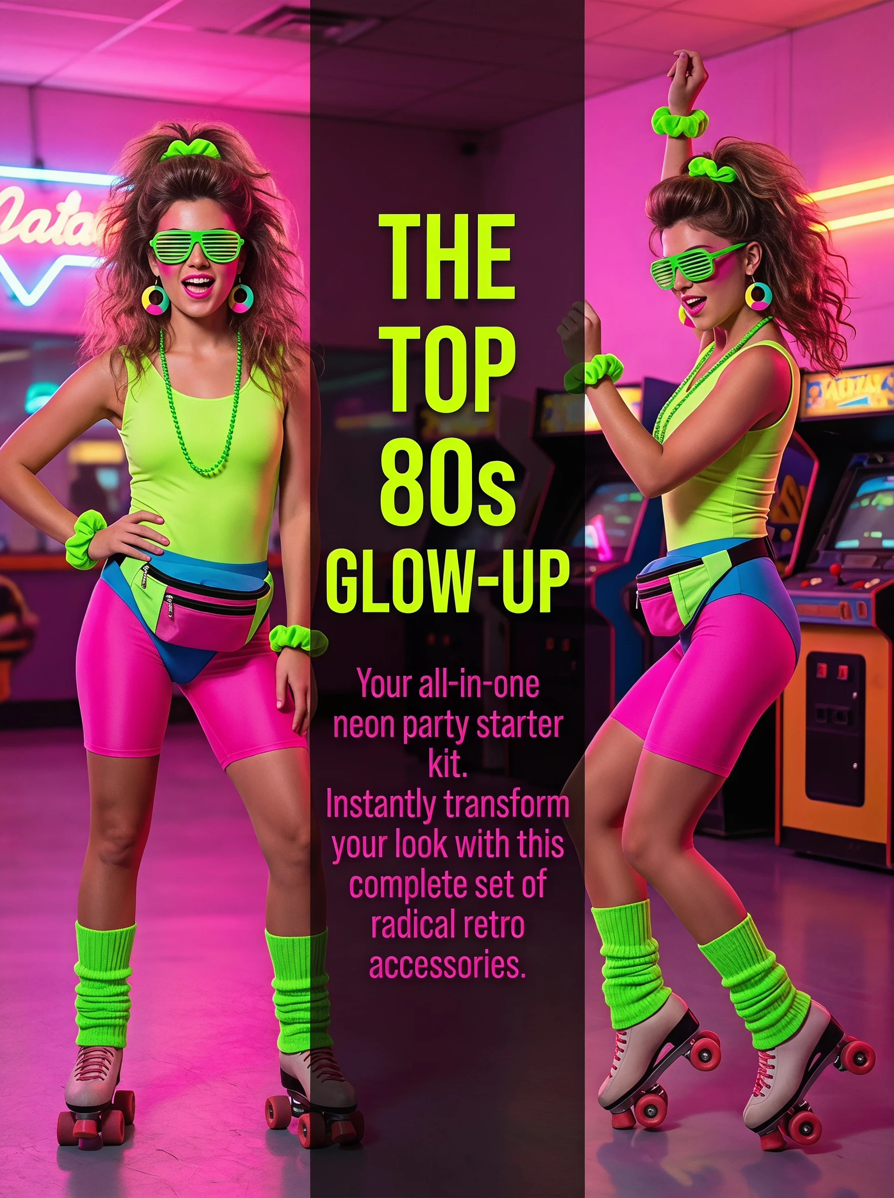 Women'S Accessories In The 90S - Ensemble d'accessoires de costume néon années