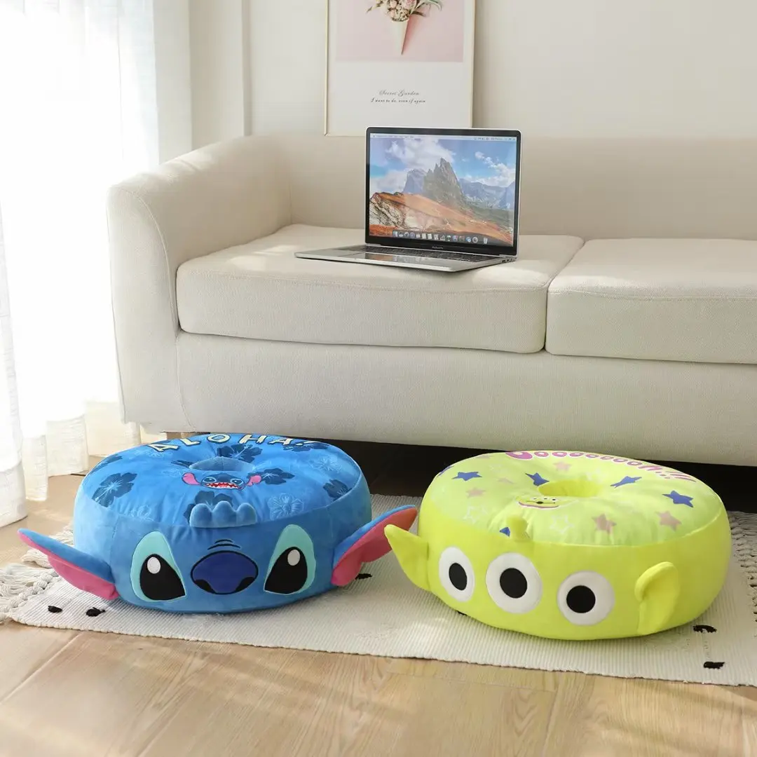 Lovely Stitch Alien Seat Cushion Cartoon Hollow Sitting Cushion For Chair Stuffed Anime Back Cushion Throw Pillow Home Decor