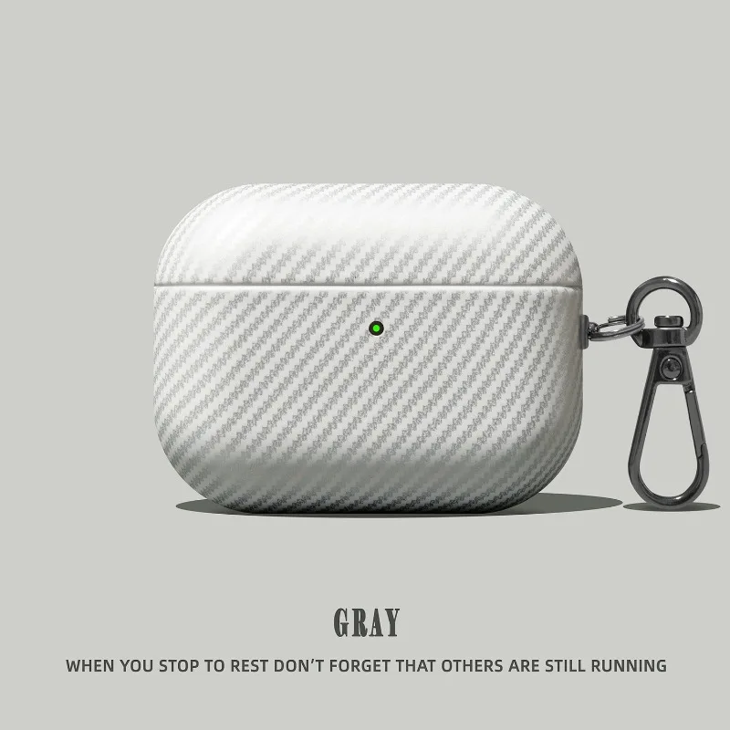 

For AirPods Pro3 Pro2 Pro for AirPods1 2 3 4th Generation Wireless Bluetooth Headset Cover Leather Grain Carbon Fiber Soft Shell