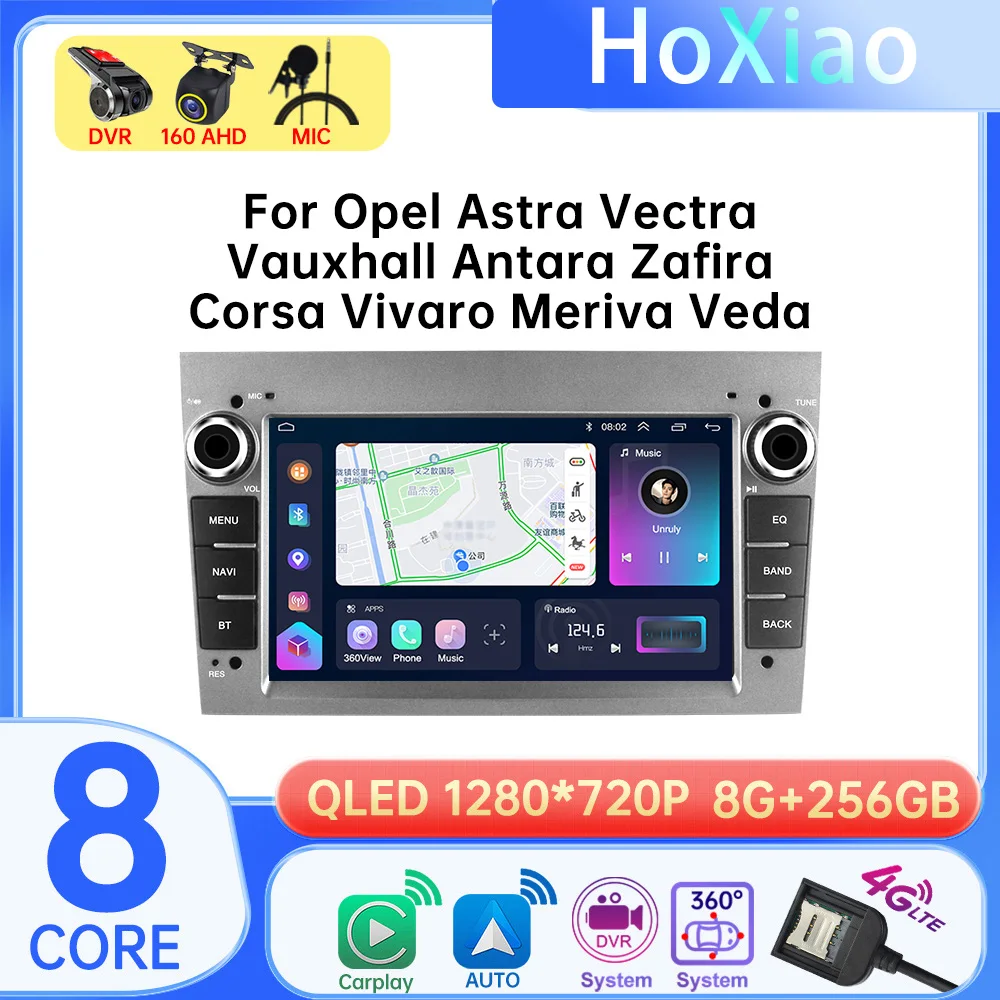 Car Android 12 Multimedia 2Din Android 12 Radio For Opel para Astra Meriva Vectra Antara Zafira Corsa DSR Stereo Carplay Radio