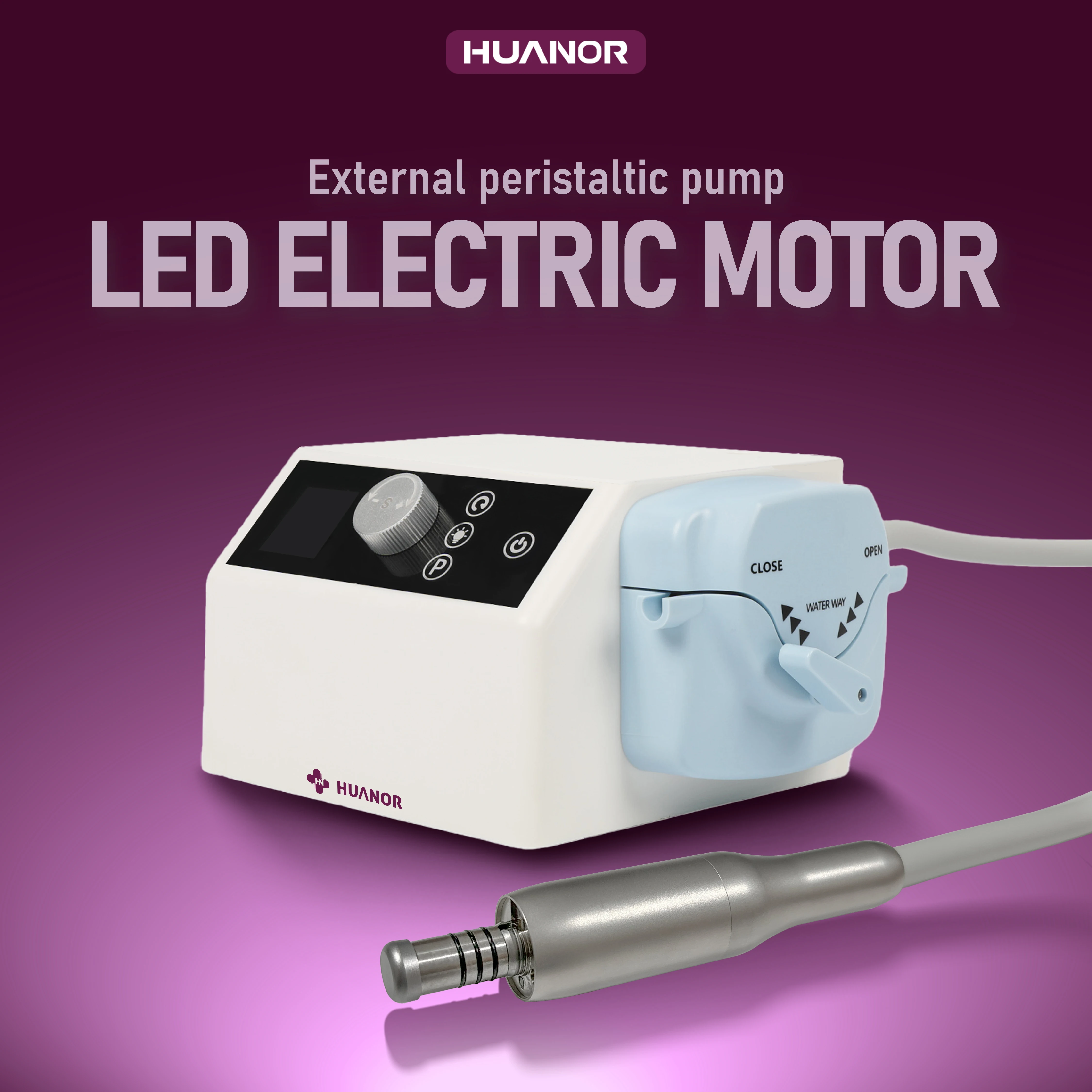 Dental Brushless Electric Micromotor LED Micromotor Work with Saline Pump For 1:1/1:5/16:1/1:4.2/10:1 Fiber Optic Contra Angle