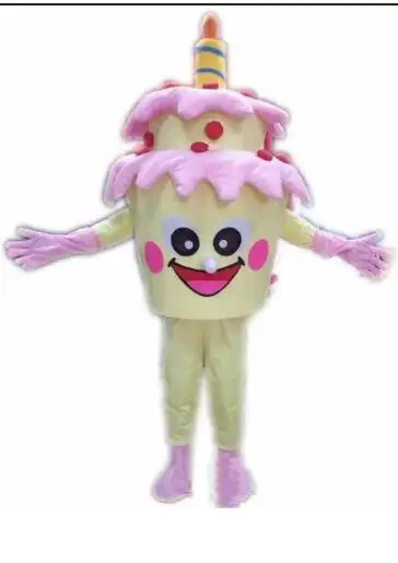 Traje do mascote do bolo de aniversário para adultos, cosplay, vestido extravagante, caráter, carnaval, celebração do Natal, novo