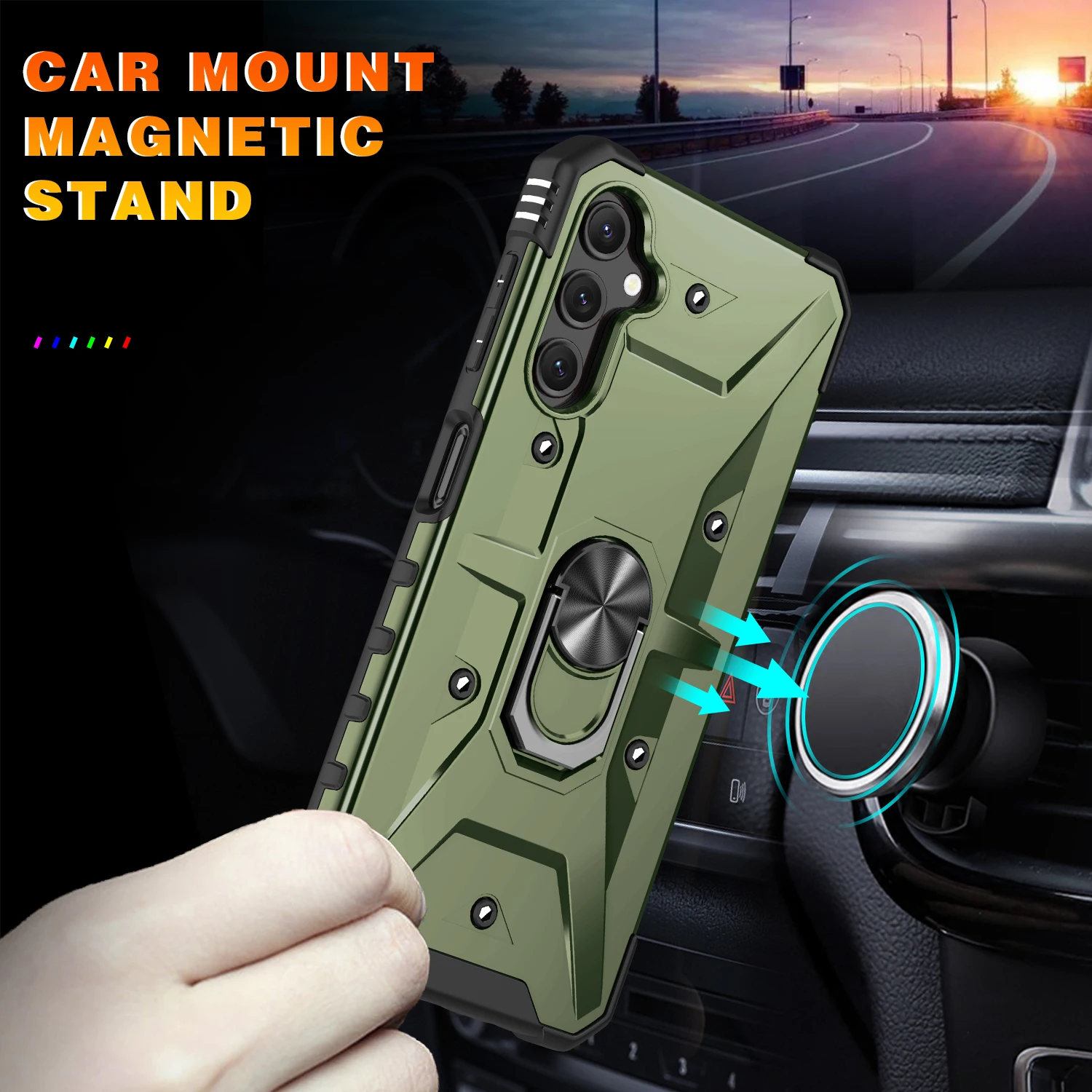 Shockproof Hard Armor Cover Case for Samsung Galaxy A14 5G A54 A34 A73 A53 A33 A23 A13 A52 A52S S23 Ultra S22 Plus S21 FE Cover