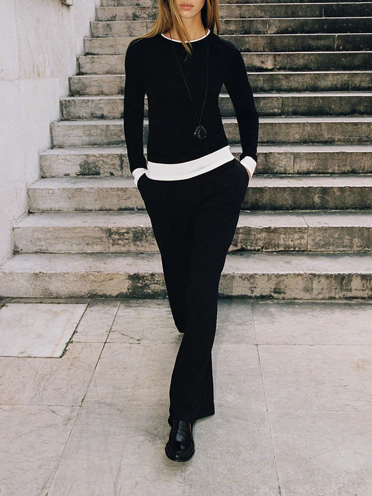 2025 invierno nueva Faion dulce Casual cómodo doble capa Color Blo T irt ropa de mujer traje de escenario étnico