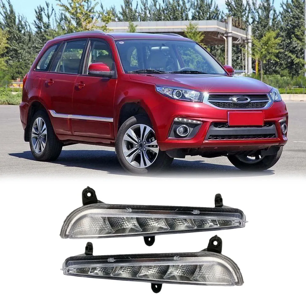 Car Left LED DRL Fog Light for Chery Tiggo 3 2014-2016 Auto Driving Lamp Daytime Running Light Bumper Lamp