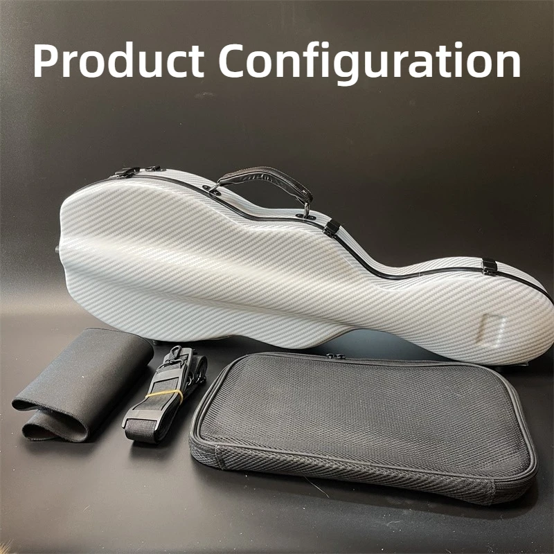 4/4 Carbon Fiber Violin Case Lightweight Shockproof Waterproof Portable Shoulders Violin Box Musical Instrument Accessories