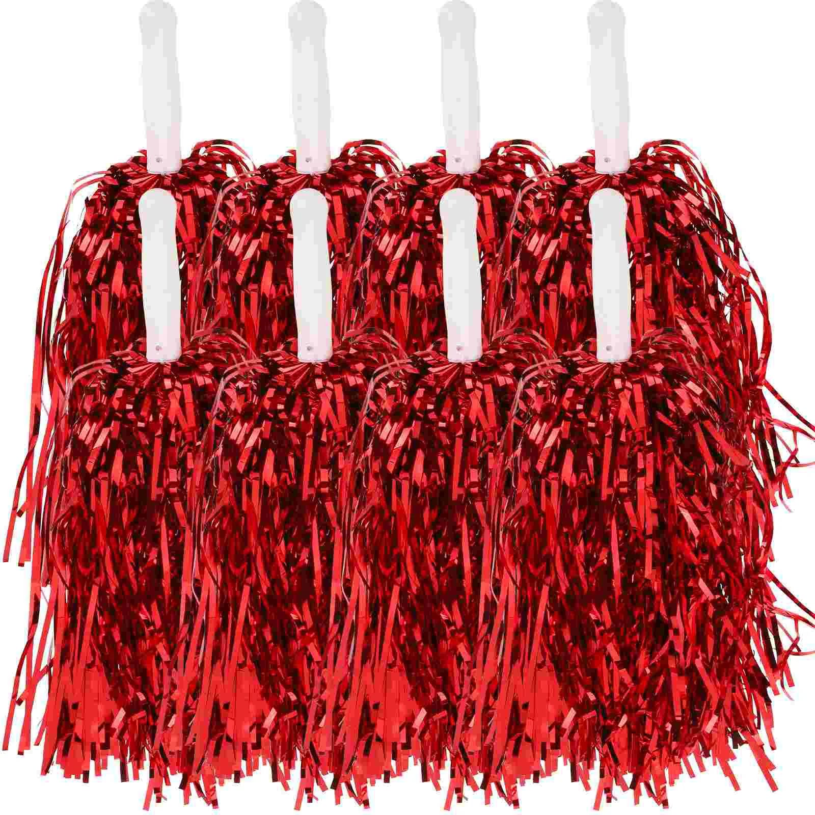 

24 Pcs Cheerleading Pompoms Cheerleaders Dance Cheering Squad Flash Red Prop Dancing