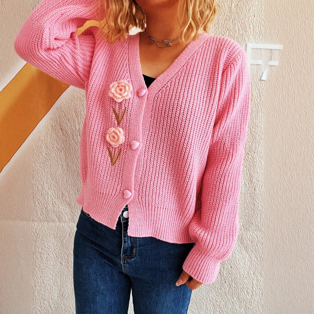 

Кардиган с длинным рукавом и круглым вырезом, осень-зима, свободный крой, украшенный пуговицами, женская открытая рубашка, модная одежда