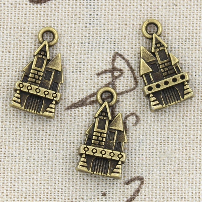 8pcs Charms Castle House 21x11mm Antique Making Pendant fit,Vintage Tibetan Bronze Silver color,DIY Handmade Jewelry