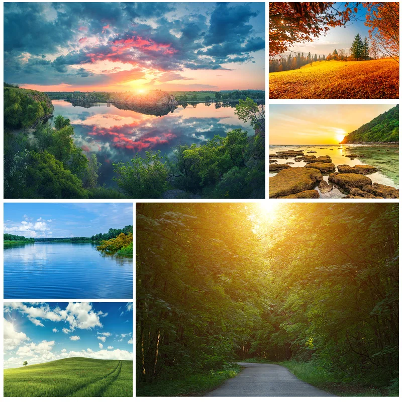 

Natural Scenery Photography Background Forest River Landscape TravelPhoto Backdrops Studio Props 21929 BNM-04