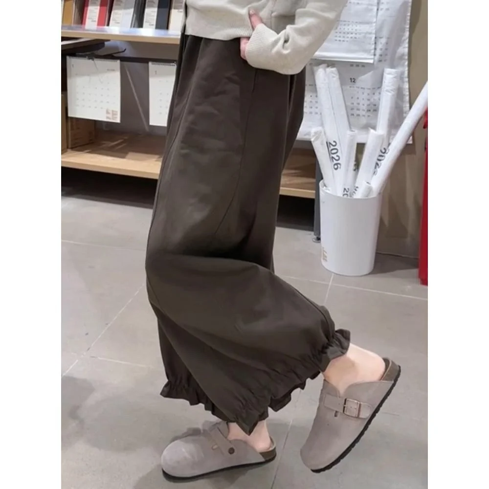 الكراميل الأذن Musoom الدانتيل تقليم تسع نقاط فانوس السراويل النساء حجم كبير الكمثرى القرد عادية واسعة الساق زهرة برعم السراويل #4