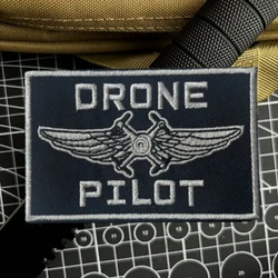 Insignia moral piloto dron bordada táctica con gancho y bucle