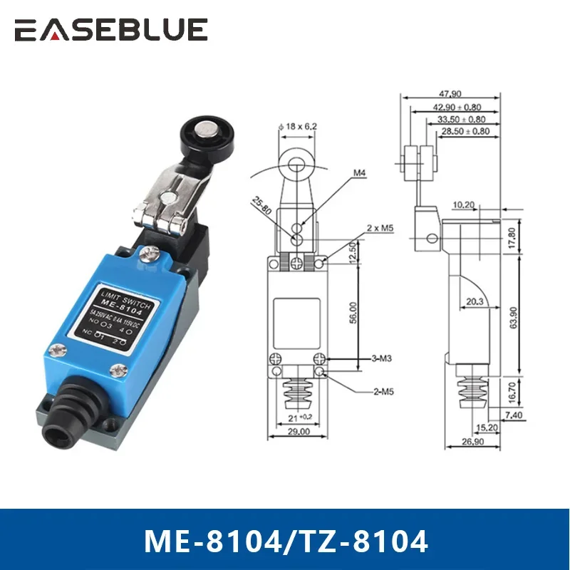 ME TZ ME-8108 limit switch Rotary Adjustable Roller Mini Limit Switches TZ-8108 AC250V 5A NO NC 8108 8104 8111 8112 8122 8166