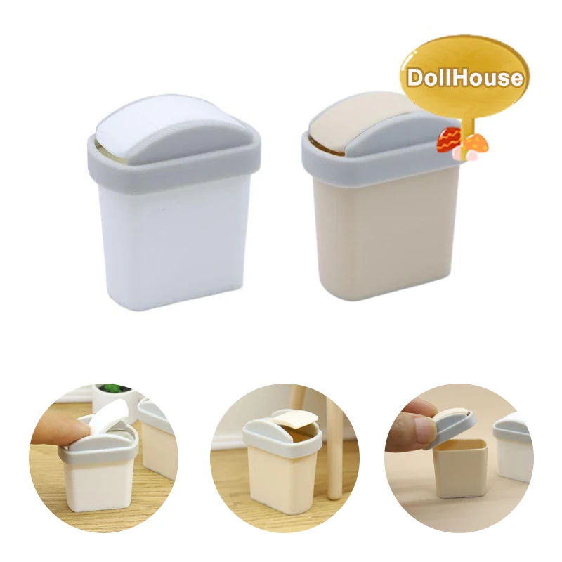 1 pz casa delle bambole giocattolo in miniatura modello accessori arredamento per mobili decorazione mini copertura ribaltabile pattumiera pattumiera casa delle bambole