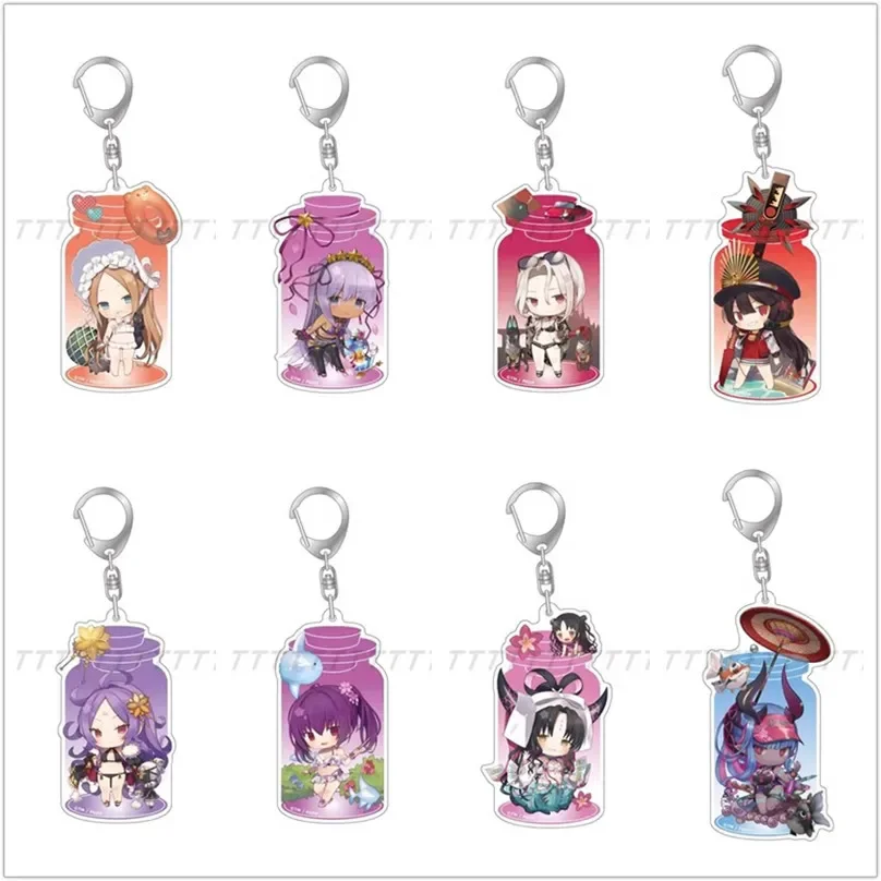 Game Fujimaru Ritsuka Mash Kyrielight Keychain Doll Anime Altria Pendragon Jeanne d'Arc Acrylic Keyring Pendant for Gift