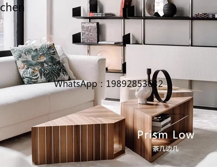 minimalist triangular coffee table combination round living room sofa side few home accessories