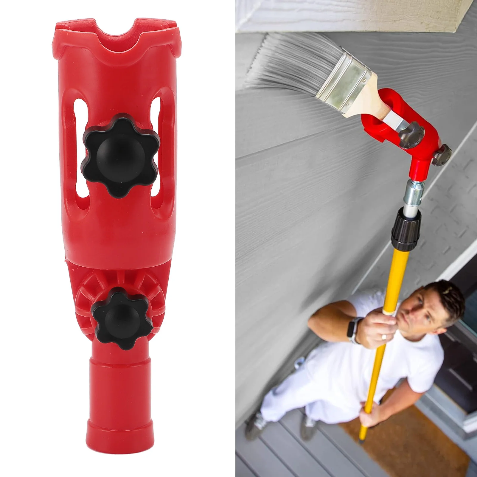 Paint Brush Extender Multi Angle Extension Pole Attachment Adjustable Paint Brush Holder for Wall Ceiling Painting Tools