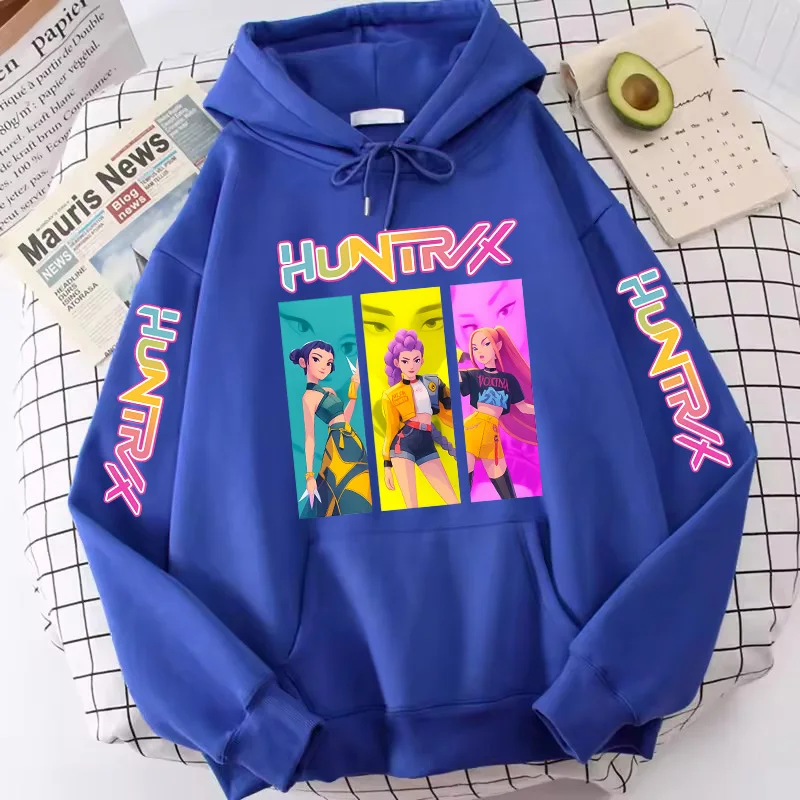 Kpop chasseurs de démons sweat à capuche pour femme Mira Rumi Zoey Huntrix sweat à capuche dessin animé Harajuku hauts pull homme femme sweat