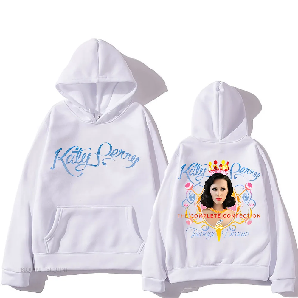 2024 Katy Perry Global Tour Hooded Back Printing Fleece Hooded Sweatshirt Unisex Hip Hop Retro Clothes Moletom Casual Pullovers