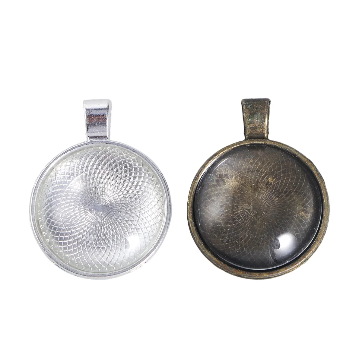 

48 Pcs Alloy Jewelry Pendant Bronze Necklace Trays Round Bezel Cabochons Durable Craft Accessories Decorations