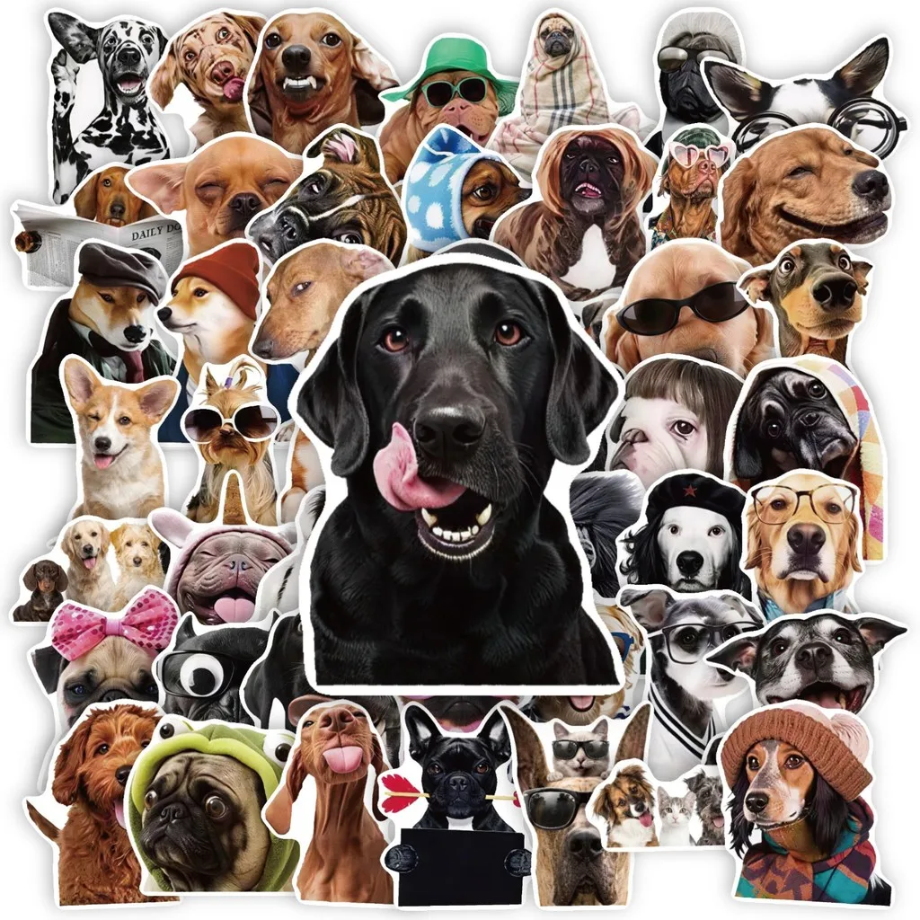 Whimsical Canine Themed Sticker Pack 50 Sheets, Aesthetic Graffiti Stickers for Scrapbook Laptop and Gadget Giajar Sticker Store