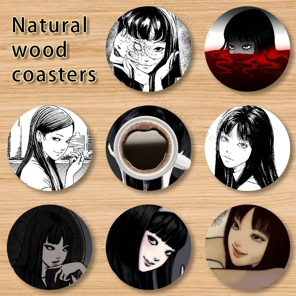 

T-Tomie K-Kawakami Wooden Cup Mats Combo Decora Glass Cup Coaster Home Kitchen Decora Gift