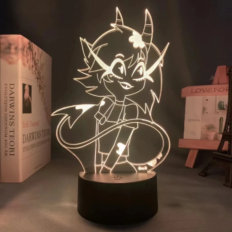Anime LED Night Light Helluva Boss Stolas Loona Acrylic Stand Light, Home Decor Desktop Lamp, 7/16 Colors Changing Kids Bedside