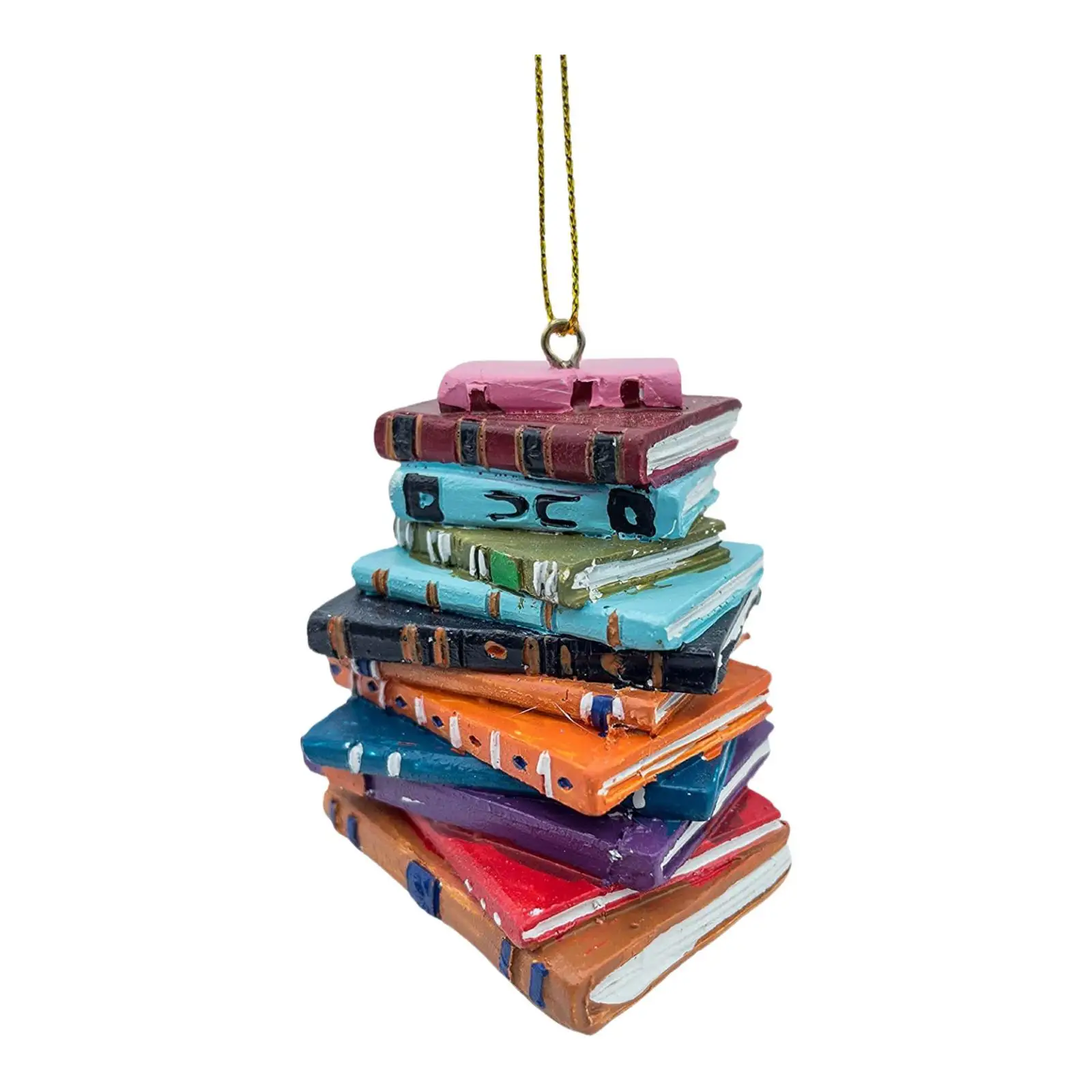 Stack of Books Reading Christmas Ornament Creative Festival Hanging Book Pendant for Book Decor Fireplace Farmhouse Bedroom Home