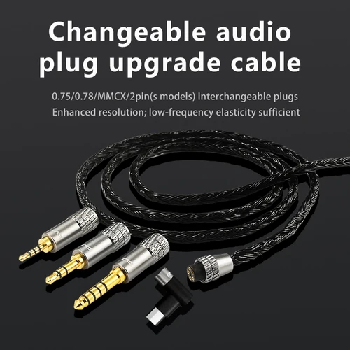 Imagen 2 del producto CVJ K24 auriculares de 24 núcleos Cable de actualización HIFI Chapado en plata 2,5/3,5/4,4/QDC//MMCX/0,78 para KZ TRN
