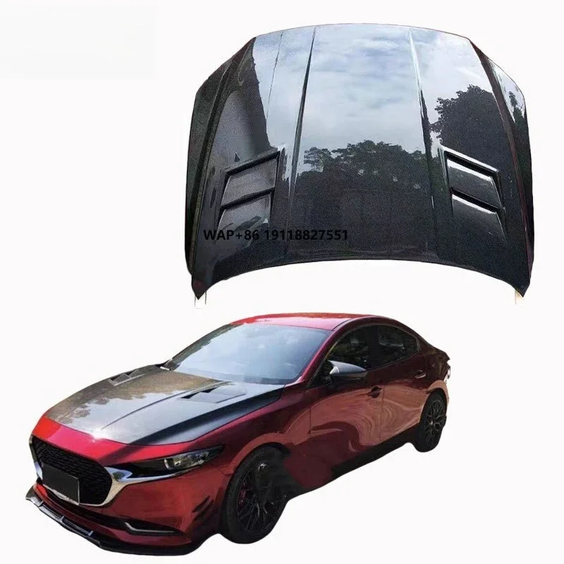 

New Carbon Fiber Engine Hood with Front Valve Cover for 3 2020+ Engine Hood