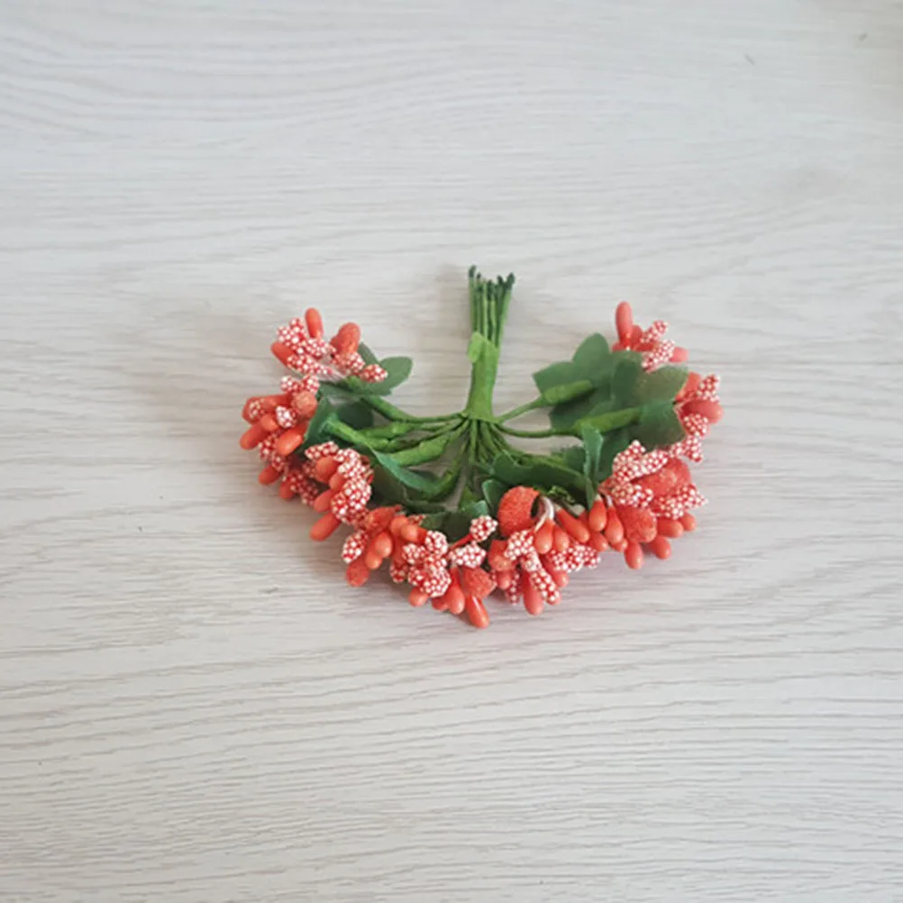 

12pcs Mini Artificial Pip Berry Pickswedding Party Office Coffee Shop Decor Fake Cherries For Garland Scrapbooking Centerpieces