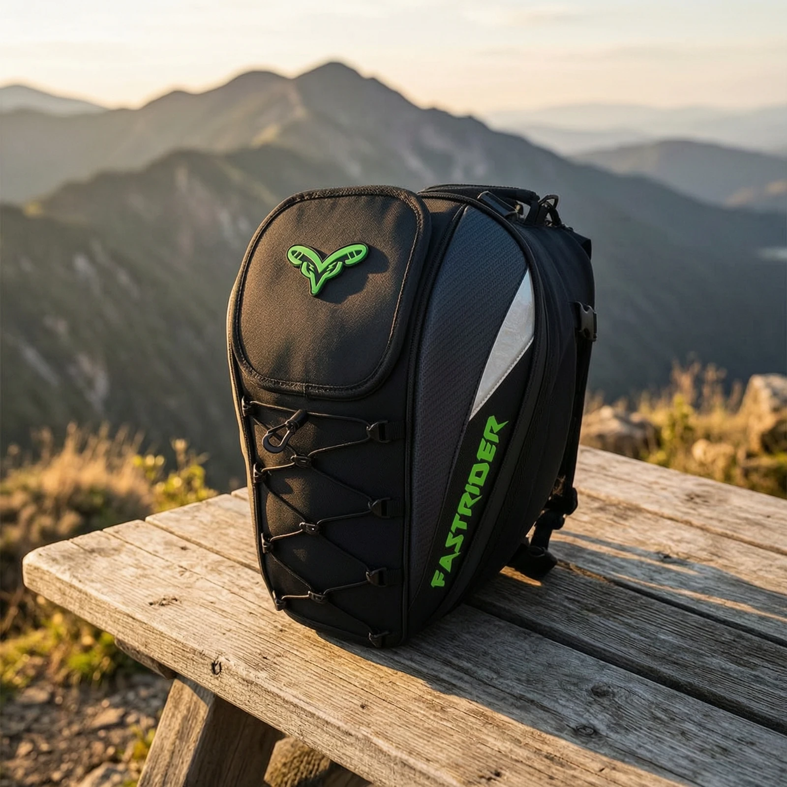 Motorcycle Rear Seat Bag Water-Resistant Motorcycle Tail Bag with Backpack Straps Reflective Structured for Commuters 6