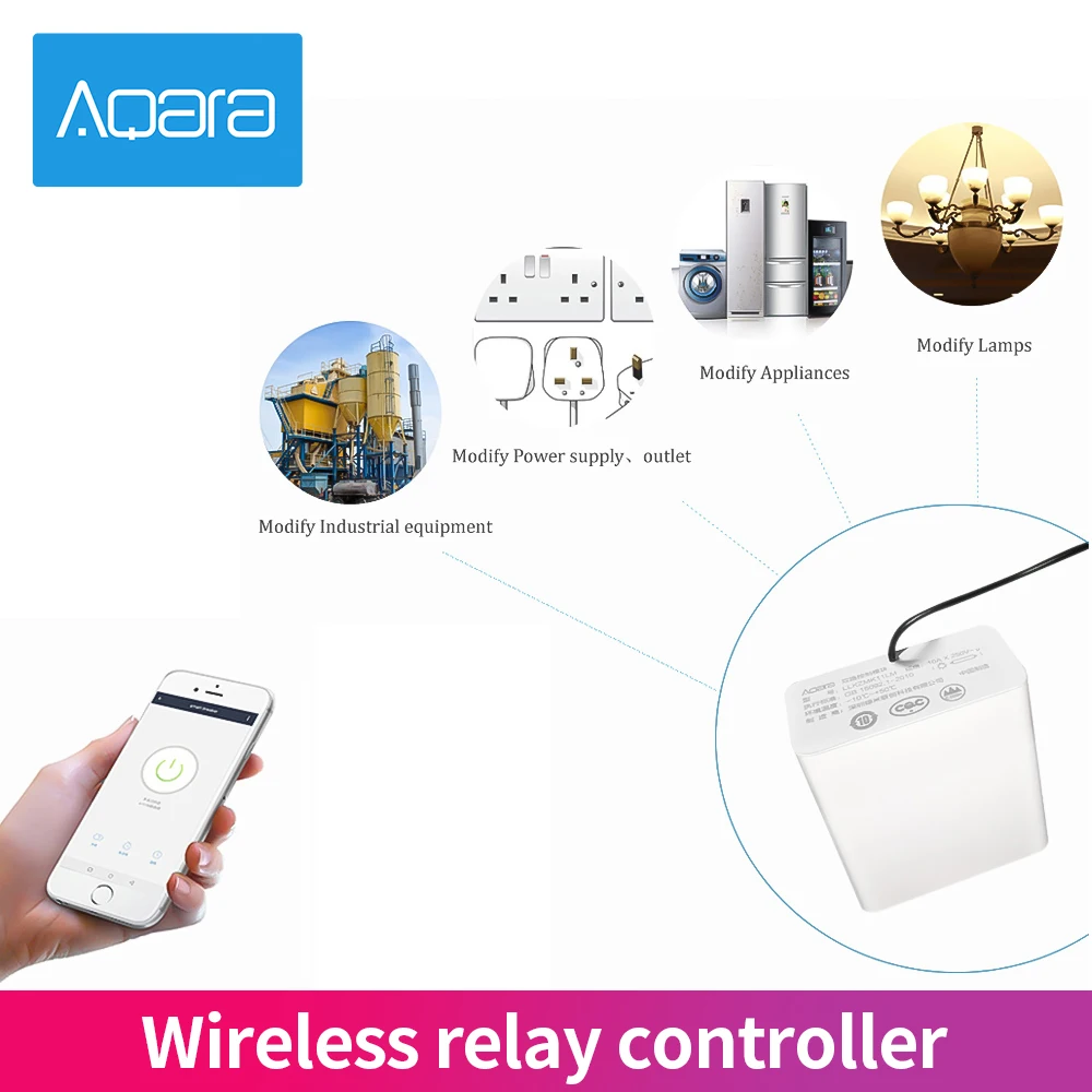 Aqara-リレースイッチコントローラー,2ウェイ制御モジュール,ワイヤレス,Zigbee,2チャンネル,Xiaomi Home,HomekAppで動作