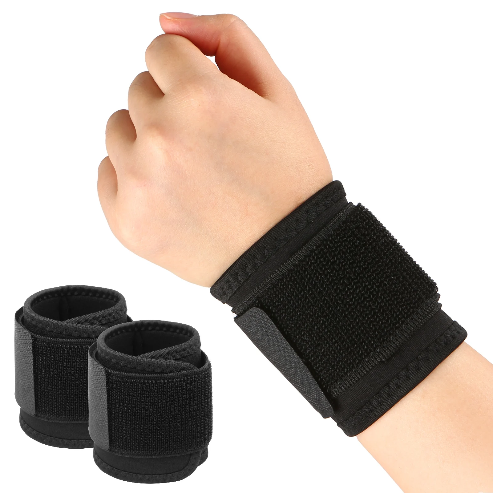 1PC/2pcs Adjustable Sport Wristband Wrist Brace Wrap Bandage Support Band Gym Strap Safety sports wrist protector Hand Bands