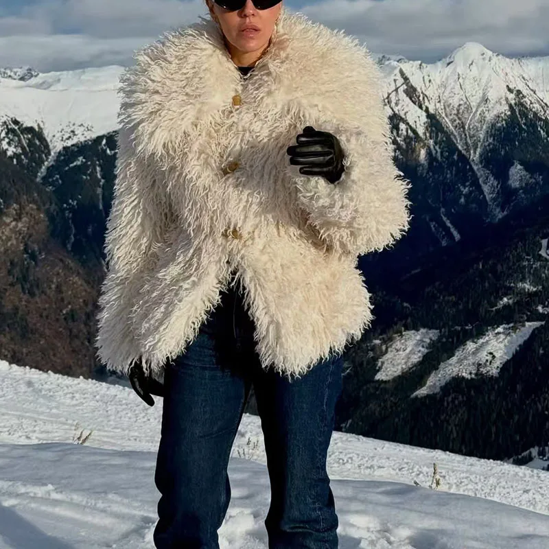 Cappotto in pelliccia sintetica ecologica da donna monopetto giacca calda casual pelliccia sintetica di alta qualità 2025 nuovo arrivo invernale